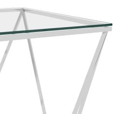 Vidaxl Konferenčný stolík, strieborný 80x80x45 cm, nehrdzavejúca oceľ