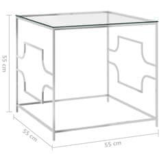 Vidaxl Konferenčný stolík 55x55x55 cm nehrdzavejúca oceľ