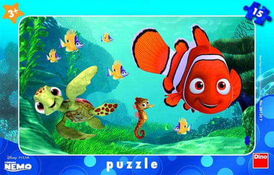 Nemo a korytnačka - rámčekové puzzle 15 dielikov