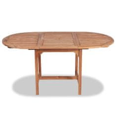 Vidaxl Záhradný stôl (110-160)x80x75 cm, tíkový masív