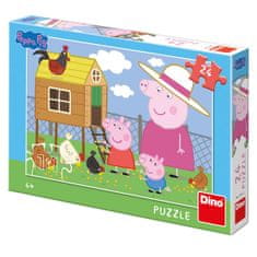 Prasiatko Peppa - kuriatka: puzzle 24 kusov