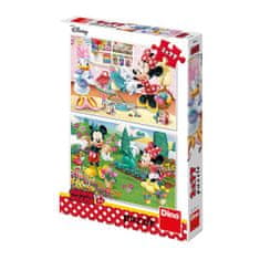 Minnie funguje: puzzle 2x77 dielikov