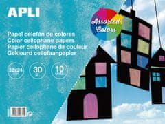APLI celofánová fólia 32 x 24 cm - blok 10 listov, mix farieb