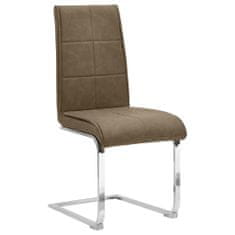 Vidaxl Jedálenské stoličky, perová kostra 2 ks, hnedé, umelá koža