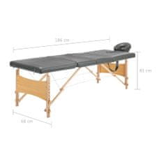 Petromila vidaXL Masážny stôl, 4 zóny, drevený rám, antracitový 186x68 cm