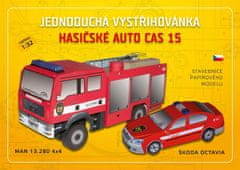 Hasičské auto CAS 15 - Jednoduchá vystřihovánka