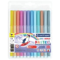 Centropen COLOUR WORLD 7550 trojhranné fixky, sada 12 pastelových farieb