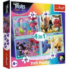 Puzzle Trollové 2 Světové turné 4v1 - 35,48,54,70 dílků