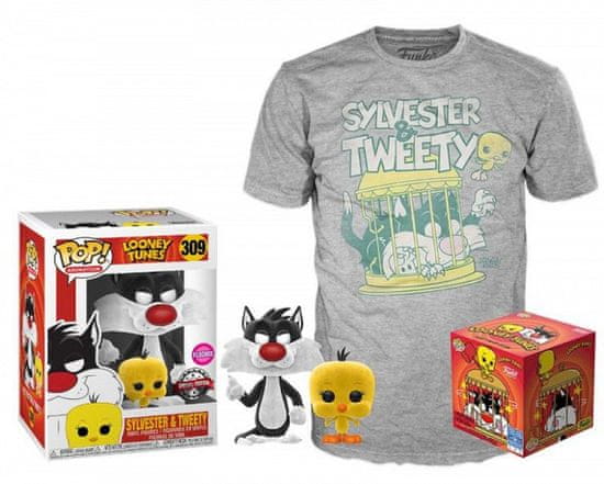 Funko POP &amp; Tee: Looney Tunes Sylvester and Tweety, velikost S (exkluzivní sada s tričkem)