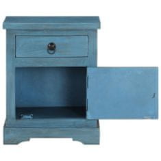 Petromila vidaXL Nočný stolík z mangovníkového dreva 40x30x50 cm modrý