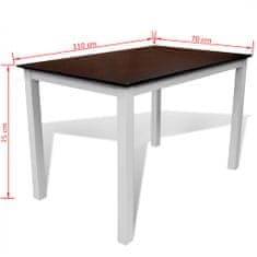 Vidaxl Jedálenský stôl, 110 cm, masív, hnedo-biely