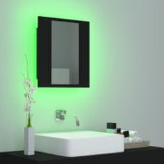 Vidaxl LED kúpeľňová zrkadlová skrinka čierna 40x12x45 cm