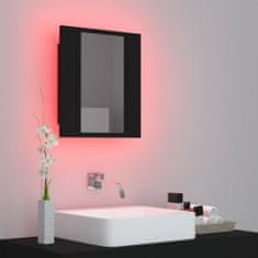 Vidaxl LED kúpeľňová zrkadlová skrinka čierna 40x12x45 cm