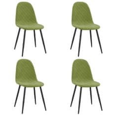 Vidaxl Jedálenské stoličky 4 ks, svetlozelené, zamat