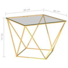 Vidaxl Konferenčný stolík, zlatý 80x80x45 cm, nehrdzavejúca oceľ