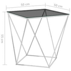 Vidaxl Konferenčný stolík, strieborný a čierny 50x50x55 cm, oceľ