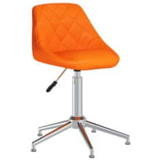 Vidaxl Otočná jedálenská stolička oranžová umelá koža