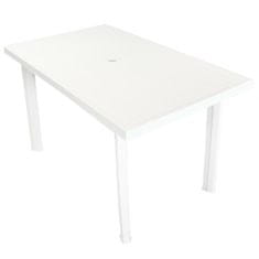 Petromila vidaXL Záhradný stôl, biely 126x76x72 cm, plast