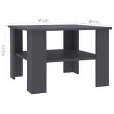 Vidaxl Konferenčný stolík sivý 60x60x42 cm drevotrieska
