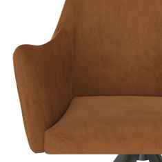 Vidaxl Jedálenské stoličky 6 ks, hnedé, zamat