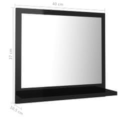 Vidaxl Kúpeľňové zrkadlo, lesklé čierne 40x10,5x37 cm, drevotrieska
