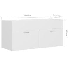 Vidaxl Skrinka pod umývadlo biela 100x38,5x46 cm drevotrieska