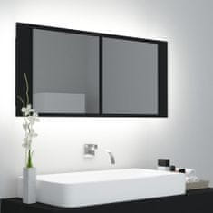 Petromila vidaXL LED kúpeľňová zrkadlová skrinka čierna 100x12x45 cm akryl