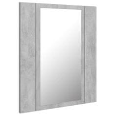 Vidaxl LED kúpeľňová zrkadlová betónová sivá 40x12x45 cm