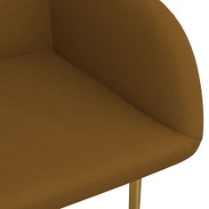 Vidaxl Jedálenské stoličky 2 ks hnedé zamatové