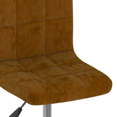 Vidaxl Otočné jedálenské stoličky 2 ks hnedé zamatové