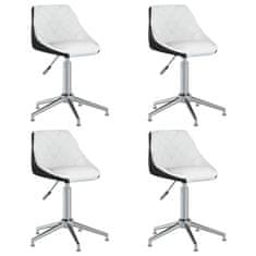 Vidaxl Otočné stoličky, 4 ks, čierna a biela, koženka