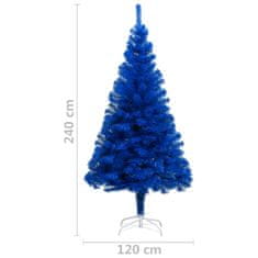 Vidaxl Umelý vianočný stromček s podstavcom modrý 240 cm PVC