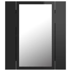 Vidaxl LED kúpeľňová zrkadlová skrinka lesklá čierna 40x12x45 cm