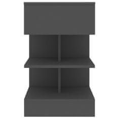 Vidaxl Nočný stolík sivý 40x35x65 cm drevotrieska