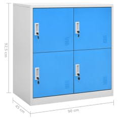 Petromila vidaXL Uzamykacie skrinky 5 ks bledosivé a modré 90x45x92,5 cm oceľové