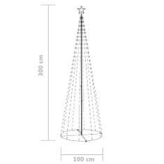 Vidaxl Vianočný stromček kužeľ studené biele svetlo 330 LED 70x300 cm