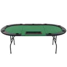 Vidaxl Pokrový stôl pre 9 hráčov, 3-dielny, sklápací, oválny, zelený