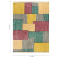 Vidaxl Ručne tkaný koberec Kilim, bavlna 160x230 cm, potlač, farebný