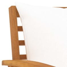 Vidaxl Záhradné stoličky 2 ks s krémovými podložkami akáciový masív