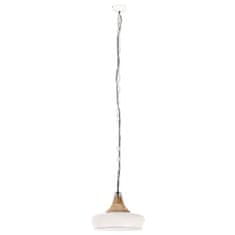 Vidaxl Industriálna závesná lampa biela železo a masívne drevo 26 cm E27