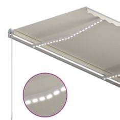 Vidaxl Ručne zaťahovacia markíza s LED 350x250 cm krémová