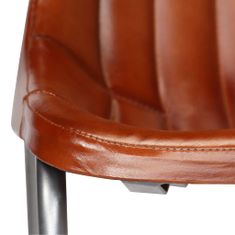 Vidaxl Jedálenské stoličky 2 ks, hnedé, pravá koža