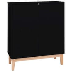 Vidaxl Komoda čierna 80x35x100 cm MDF a ratan