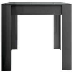 Vidaxl Jedálenský stôl, lesklý sivý 160x80x76 cm, drevotrieska