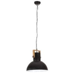 Vidaxl Industriálna závesná lampa 25 W čierna mangovník 52 cm okrúhla E27