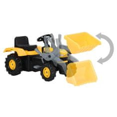Vidaxl Detský traktor s rýpadlom a pedálmi, žlto-čierny