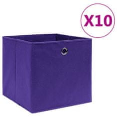 Vidaxl Úložné boxy 10 ks netkaná textília 28x28x28 cm fialové