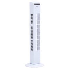 Vidaxl Vežový ventilátor s diaľkovým ovládaním a časovačom Φ24x80 cm biely