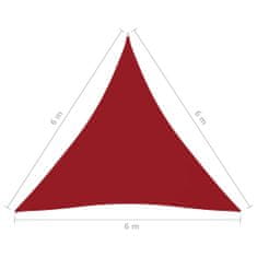 Vidaxl Tieniaca plachta oxfordská látka trojuholníková 6x6x6 m červená