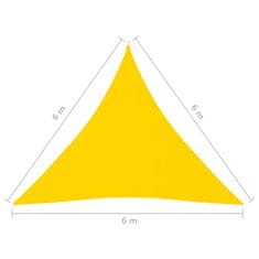 Vidaxl Tieniaca plachta oxfordská látka trojuholníková 6x6x6 m žltá